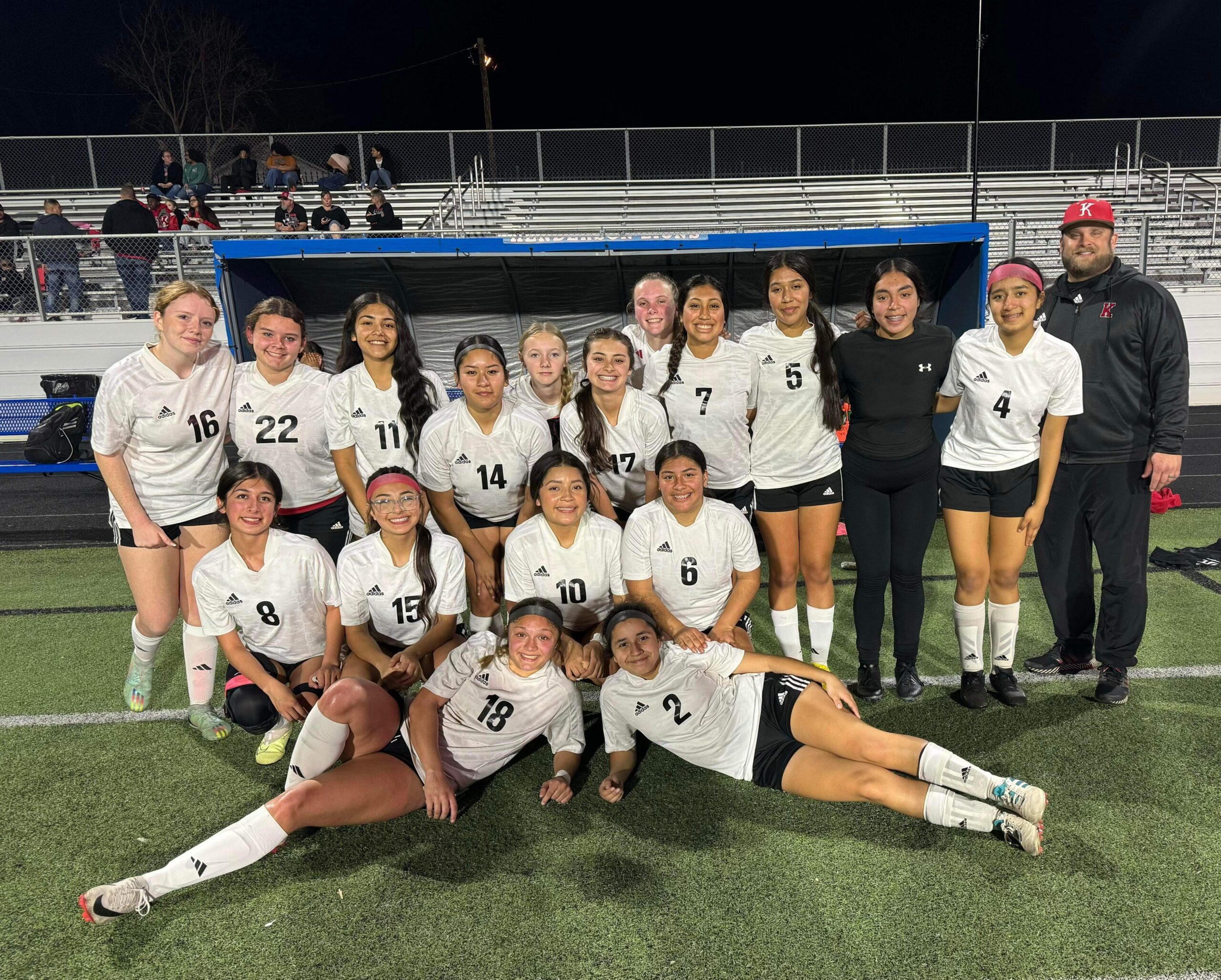 Kilgore's girls JV team; the girls are 8-0, and have outscored their opponents 47-0 this season. (Photo courtesy of KILGORE HIGH SCHOOL SOCCER COACH JASON BRAGG)