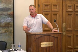 Navarro coach Ryan Taylor had the Bulldogs in the SWJCFC title game against Kilgore College a year ago, after beating the Rangers in the regular season, but couldn't quite pull off the upset. Navarro would love another chance. The rematch is in Corsicana on Sept. 21. (Photo by MITCH LUCAS - ETBLITZ.COM)