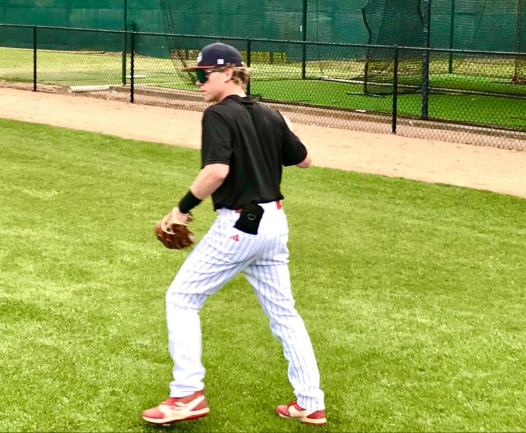 Kilgore's Todd House is shown here warming up before a recent home game at Driller Park. The Diamond 'Dogs will face Bullard in the first, or bi-district, round of the UIL Class 4A playoffs next week. When details are finalized, we'll announce 'em. (Photo by JOE HALE - ETBLITZ.COM)