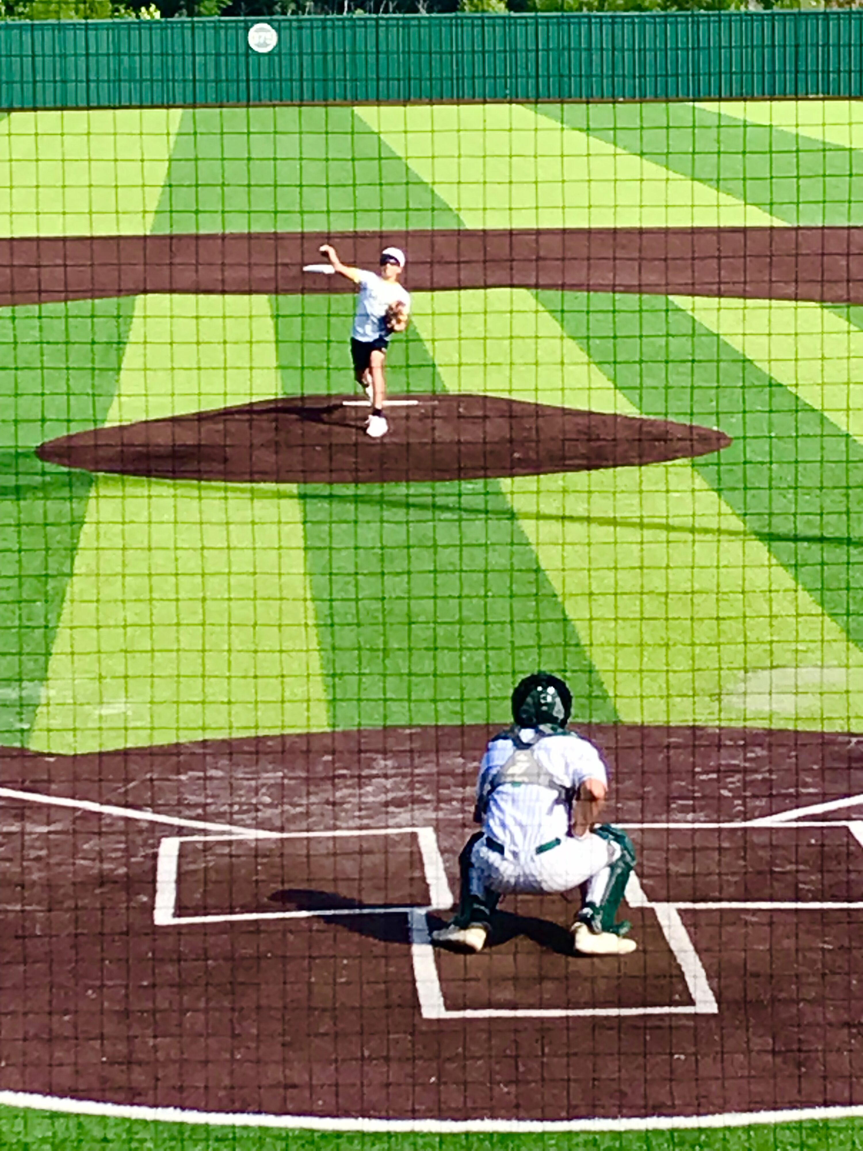 Tatum's Jett Sorenson throws out the first pitch prior to the start of Friday's UIL Class 3A, Region II Area playoff game between Winnsboro and Tatum, on Friday night in Tatum. Tatum's Eagles won, 6-3, and won the series, two games to none. (Photo by JOE HALE - ETBLITZ.COM)