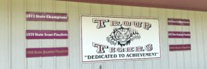 The Troup High School Tigers' field house, where the Tigers, led by Sam Wells (below), will pursue excellence. (Photos by JOE HALE)