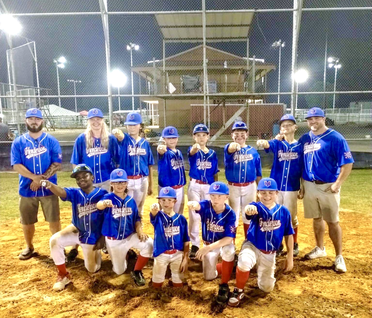 Members of the Henderson Boys Baseball Association's 11-Under All-Stars (above) posed for this photo. The kids will go to Paris for their age group's state tournament later this month. The HBBA T-ball All-Stars (below, inset) are also headed to a state tournament for their age group (in Corsicana, on June 22), and the 12-U HBBA All-Stars are going to Center for regionals on June 29. (Photos courtesy of HENDERSON BOYS BASEBALL ASSOCIATION)