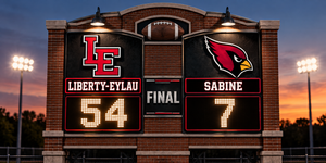 Liberty-Eylau Final Scoreboard at Sunset