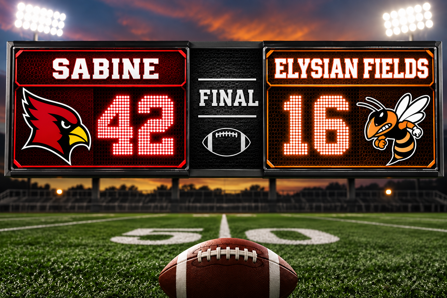 SABINE-EF SCOREBOARD